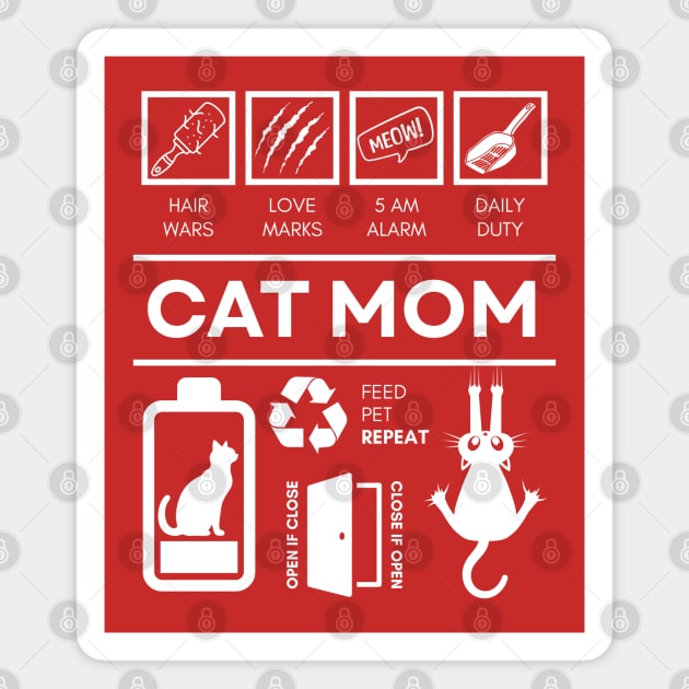 Funny Cat Mom T-Shirt | Official Cat Guardian Uniform | Humorous Cat Lover Gift Magnet by TuncGK